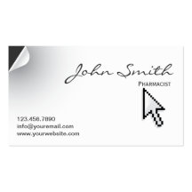 Unique Page Curl Pharmacist Business Card