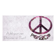 Unique Pretty Peace Sign Customised Photo Card