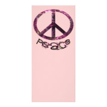 Unique Pretty Peace Sign Personalized Rack Card