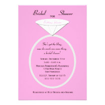 Unique Ring Bridal Shower Invitation on Pink invitations