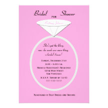 Unique Ring Bridal Shower Invitation on Pink