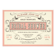 Unique Vintage Bridal Shower Invitations