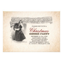 unique vintage Santa christmas party invitations