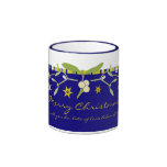 Uniquely designed blue christmas thank you mug