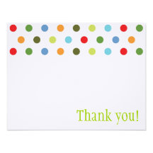 Unisex Dots Thank You Note Custom Invites