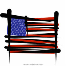 United States Brush Flag Acrylic Cut Out