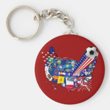 United States of Soccer Supporters Stars gifts Key Chains