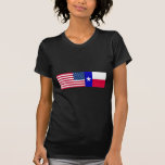 United States & Texas Flags T Shirts