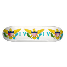 United States Virgin Islands, United States flag Custom Skate Board