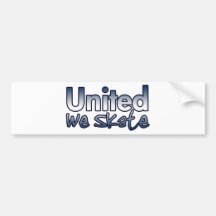 United We Skate Bumper Sticker