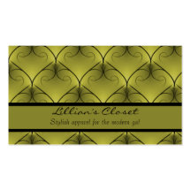 Unparalleled Elegance Business Card, Olive Green