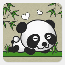 Unsuspecting Panda Square Sticker
