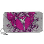 unzipped exposed winged heart punk art mini speaker
