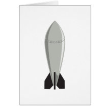 Upright metal missile greeting cards