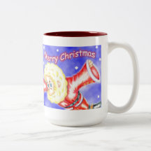 Upside-down Christmas Flying Dwarfs Mug