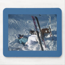 Upside down skiing mousepad