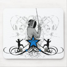 Urban and Hip Fencing Illustration Mousepads