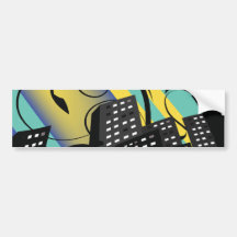 urban bliss cityscape grunge bumper stickers