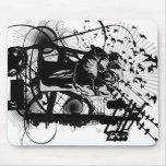 Urban Fist with crows and wires illustration. Mouse Pad