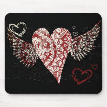 Urban Fleur Winged Heart Mousemats