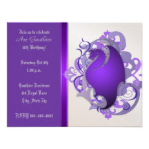 Urban Grape Fantasy Dragon Birthday Party Invite