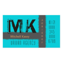 Urban Grunge Design Aqua & Black Business Card