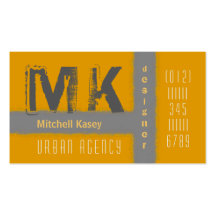 Urban Grunge Design Mustard Yellow Business Cards