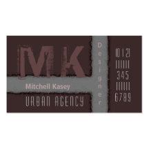 Urban Grunge Design Plum & Grey Business Card