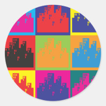 Urban Planning Pop Art Round Sticker