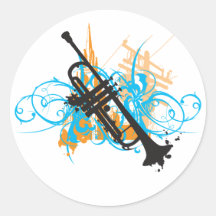 Urban Trumpet Round Stickers