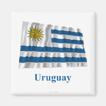 Uruguay Waving Flag with Name Fridge Magnet