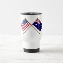 US and Australia Crossed Flags Coffee Mugs