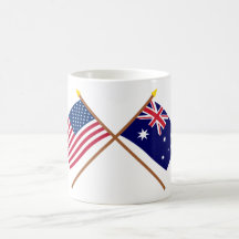US and Australia Crossed Flags Mugs
