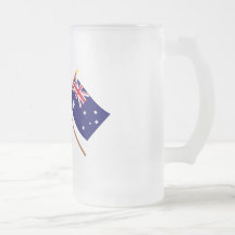 US and Australia Crossed Flags Mugs