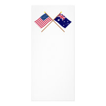 US and Australia Crossed Flags Full Colour Rack Card