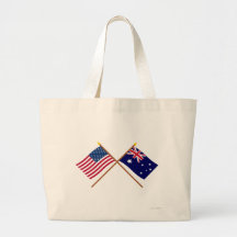 US and Australia Crossed Flags Tote Bag