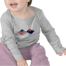 US and Australia Crossed Flags Tshirts