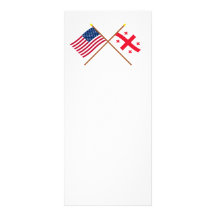US and Georgia Republic Crossed Flags Rack Card