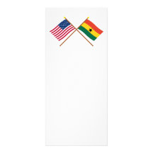 US and Ghana Crossed Flags Rack Cards