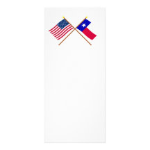 US and Texas Crossed Flags Customized Rack Card