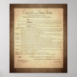US Constitution Bill of Rights Poster