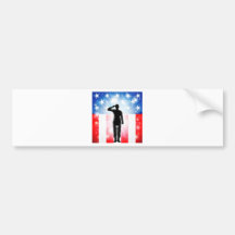 US flag military armed forces soldier silhouette Bumper Sticker