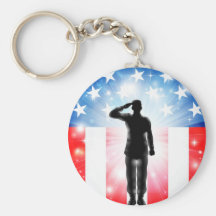 US flag military armed forces soldier silhouette Keychains