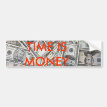 us-money-photo, TIME IS MONEY Bumper Stickers