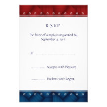 US Patriotic Military Invitation RSVP reply Card