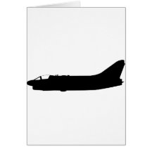 USA A7 Corsair Silhouette Greeting Card