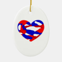 USA Camo Heart Ornament