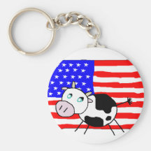 USA Cow Keychain