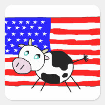 USA Cow Sticker