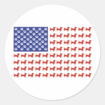 USA Dachshund Round Stickers